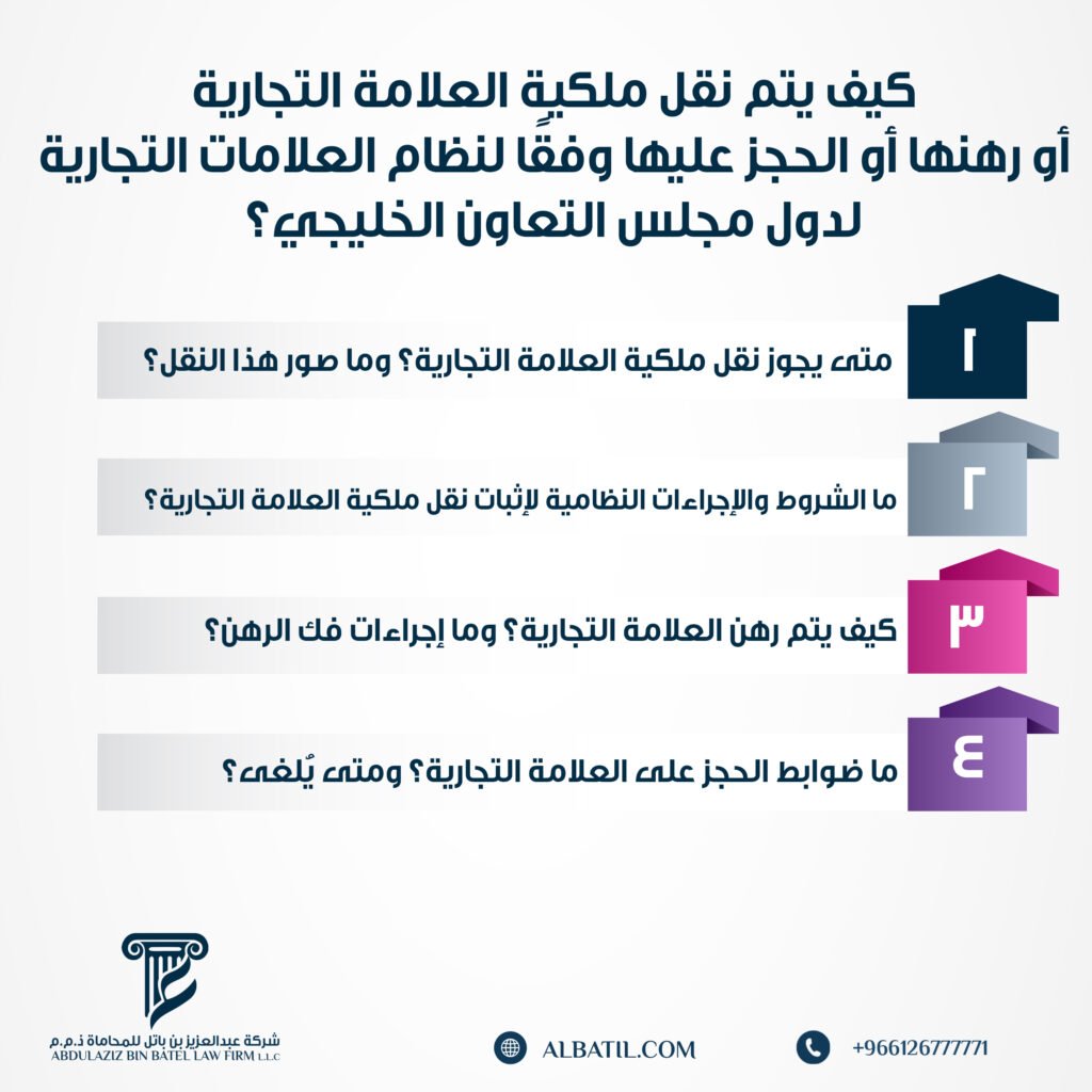 كيف يتم نقل ملكية العلامة التجارية أو رهنها أو الحجز عليها وفقًا لنظام العلامات التجارية