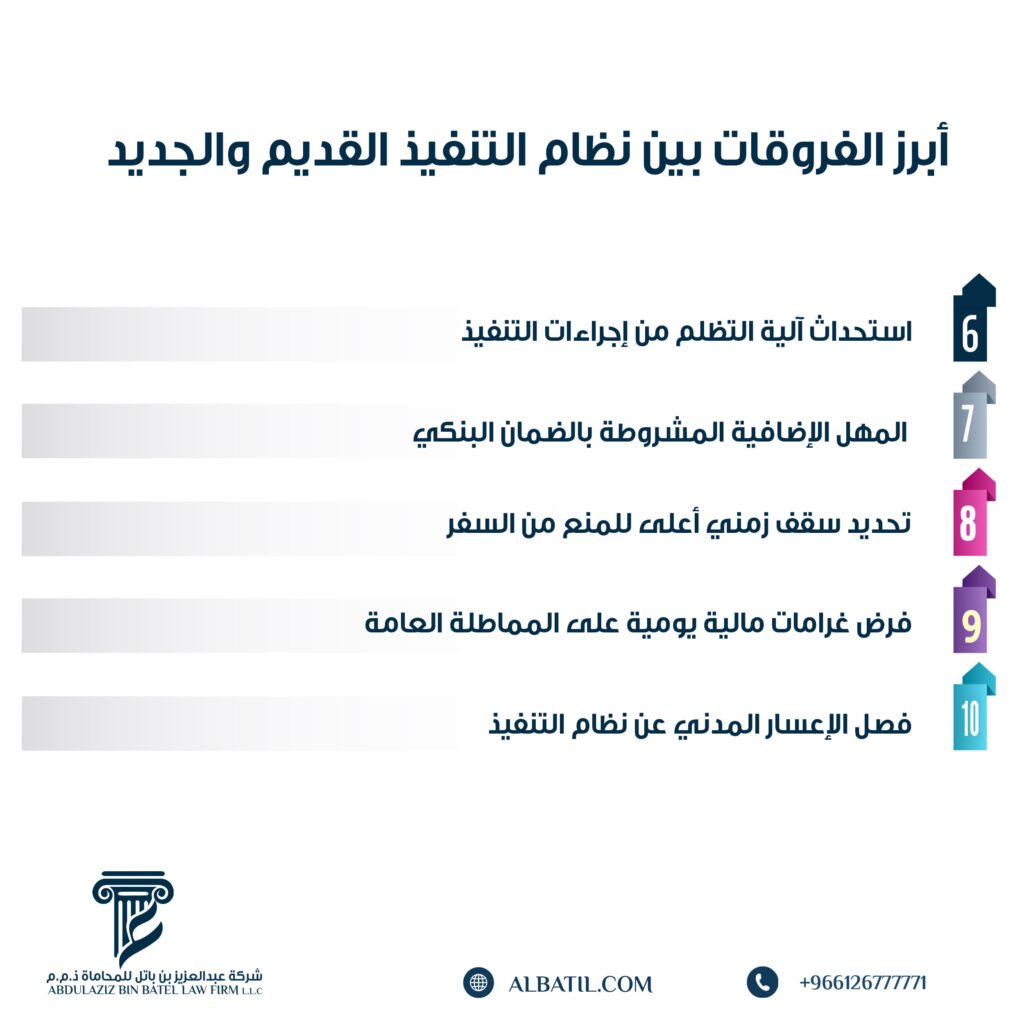 أبرز الفروقات بين نظام التنفيذ القديم والجديد 