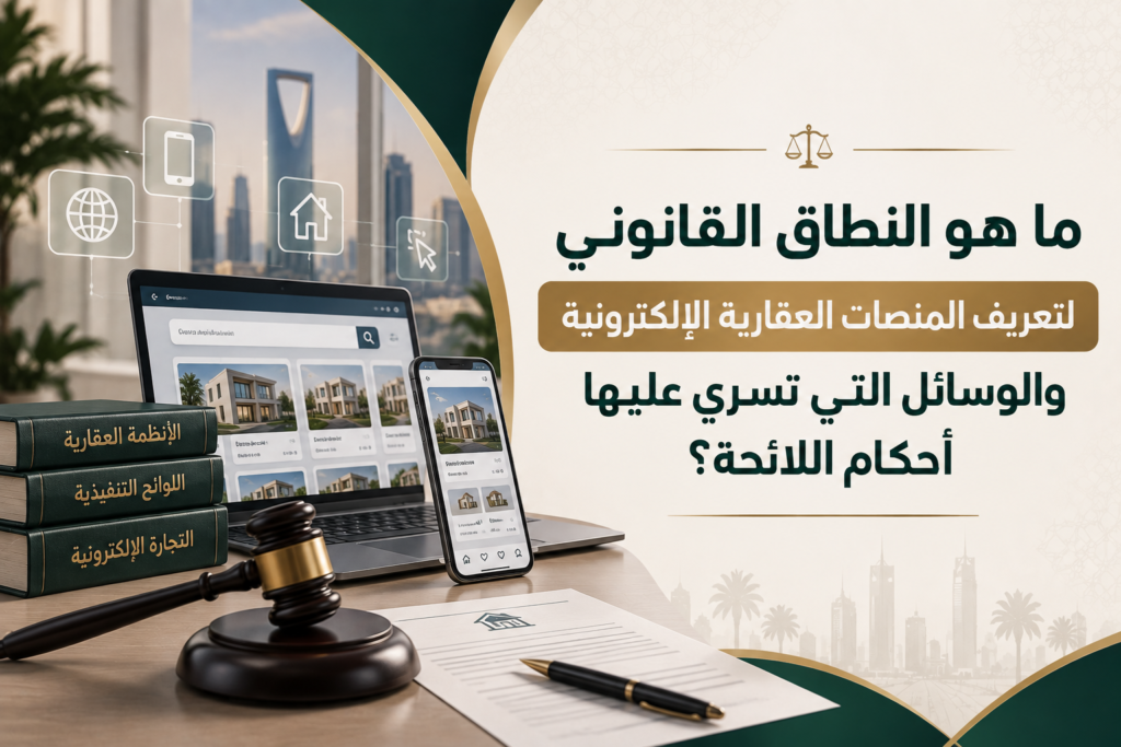 ما هو النطاق القانوني لتعريف المنصات العقارية الإلكترونية والوسائل التي تسري عليها أحكام اللائحة؟