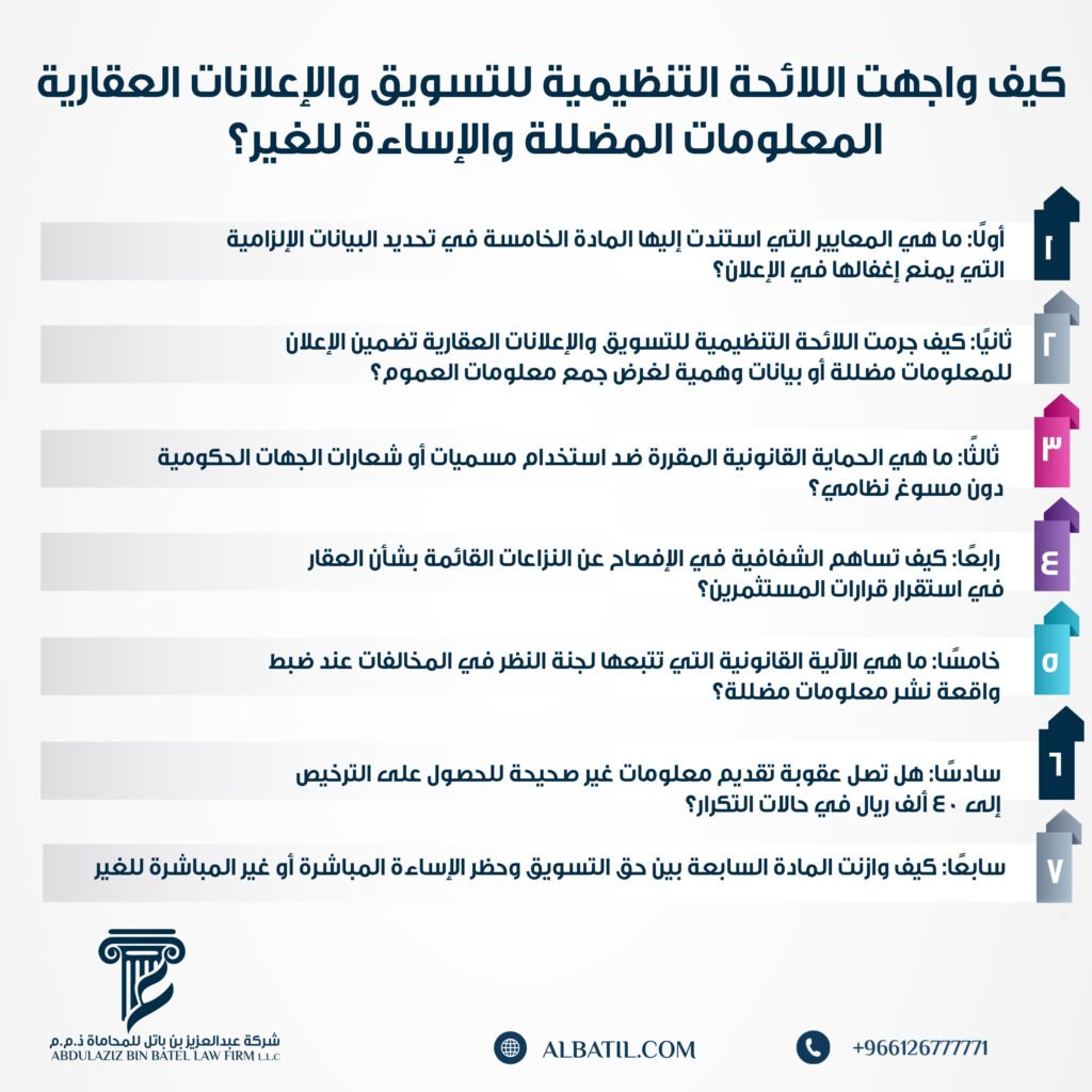 اللائحة التنظيمية للتسويق والإعلانات العقارية
