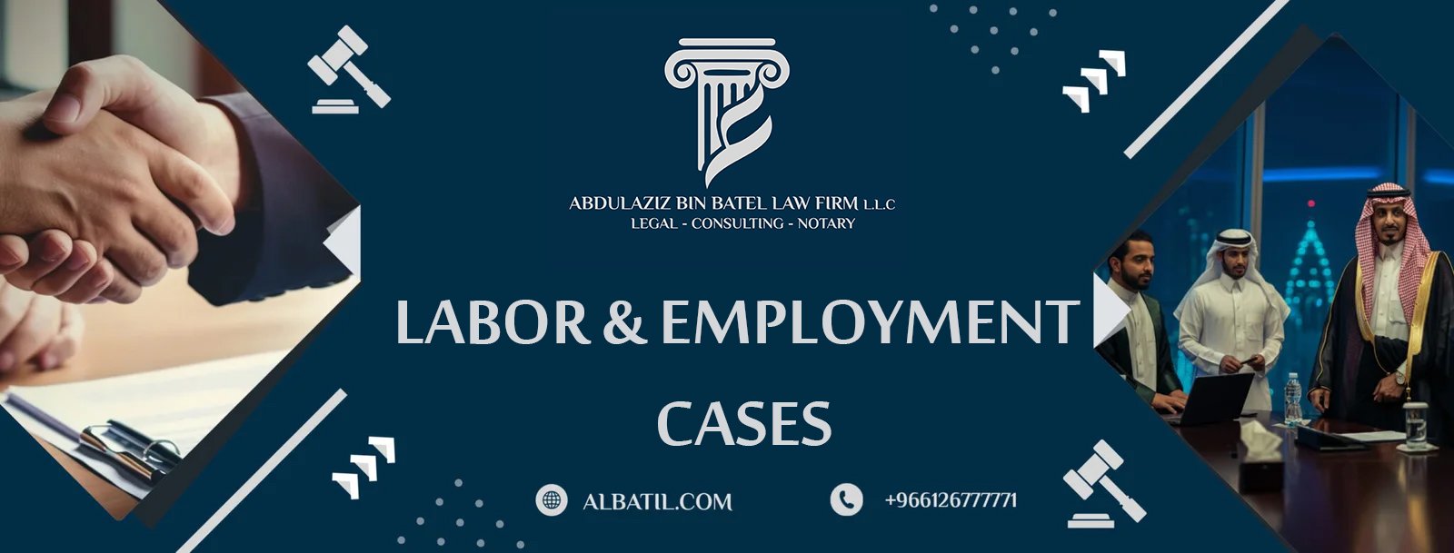 The labor relationship within the work environment is built on a mutual balance of rights and obligations. It is governed by the provisions of the Saudi Labor Law, which stipulates a set of statutory guarantees for both the employee and the employer. These regulations aim to organize the contractual relationship, achieve functional justice, and prevent the abuse of contractual authority. Key Labor and Employment Services: Labor Litigation and Dispute Resolution Handling labor lawsuits related to employment contracts, wages, benefits, and workplace injuries, including compensation claims. This includes disputes regarding disciplinary actions imposed by the employer, requests for exemptions from such penalties, and conflicts arising from wrongful termination, unpaid salaries, or the termination of contracts without legitimate cause. Corporate Representation Representing companies in both individual and collective labor disputes before the competent judicial authorities. Contractual Compliance and Policy Drafting Reviewing and drafting internal employment contracts and work organization regulations to ensure full compliance with the Labor Law and relevant ministerial resolutions. Settlement and Exit Support Providing legal support in final exit settlements, the liquidation of entitlements, and the issuance of experience certificates.